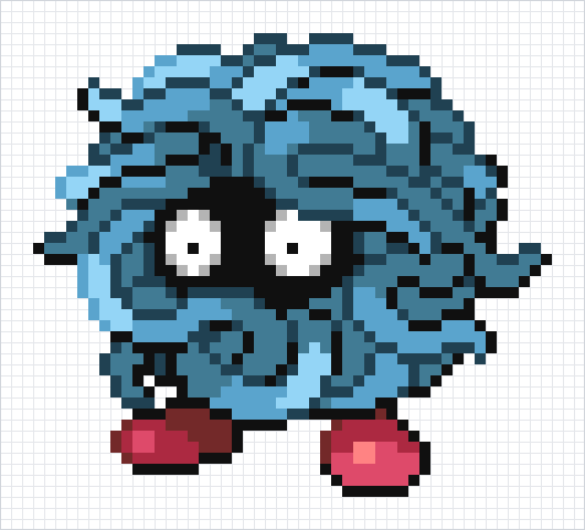 Tangela Pixel Art Grid