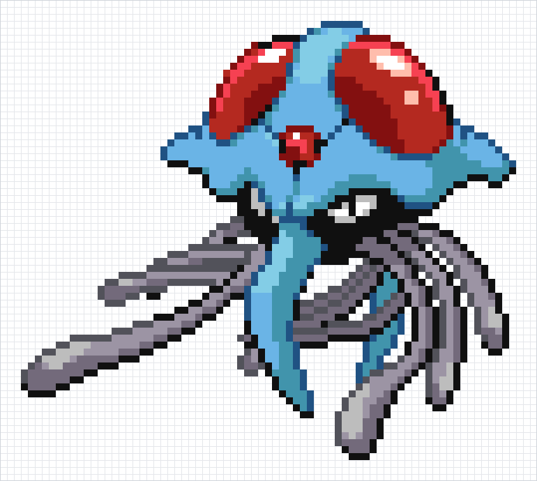 Tentacruel Pixel Art Grid