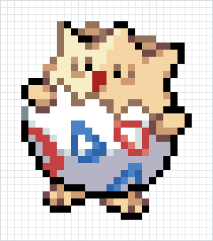 Togepi Pixel Art Grid