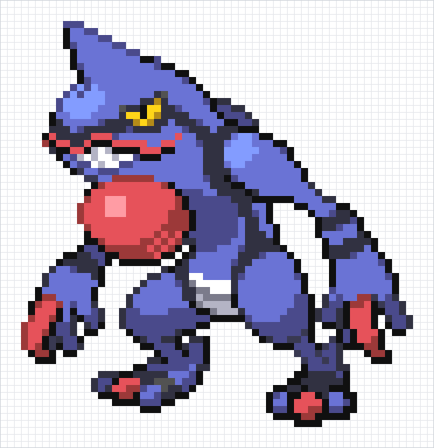 Toxicroak Pixel Art Grid