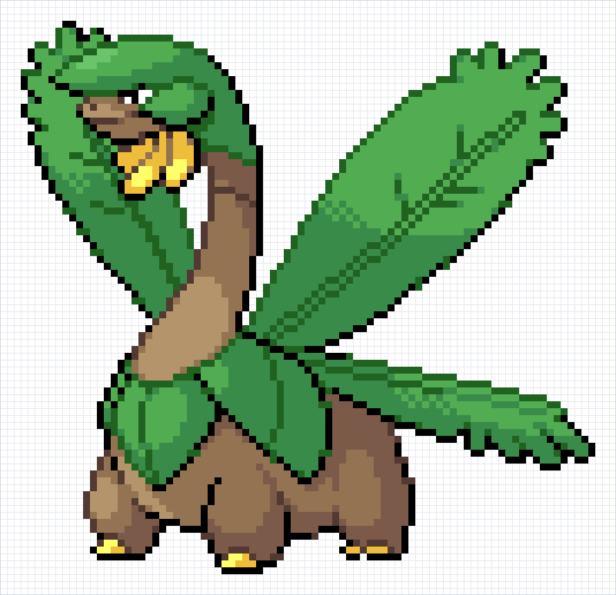 Tropius Pixel Art Grid