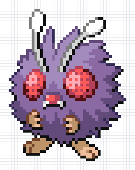 Venonat Pixel Art Grid