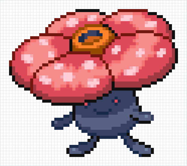 Vileplume Pixel Art Grid