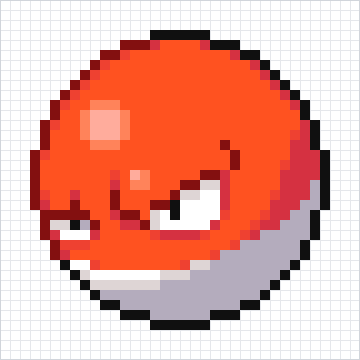 Voltorb Pixel Art Grid