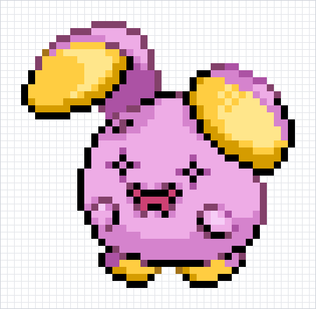 Whismur Pixel Art Grid