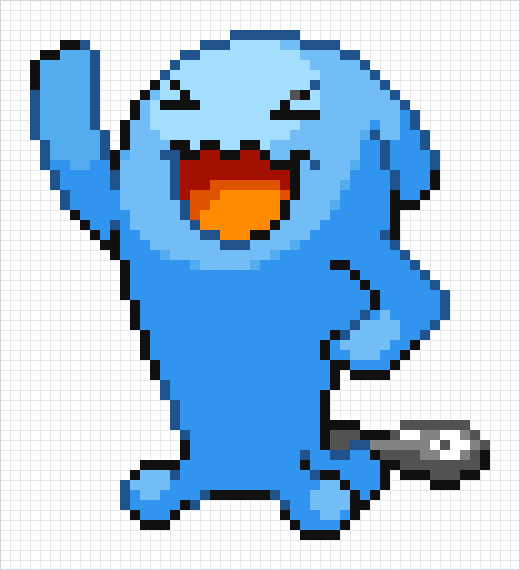 Wobbuffet Pixel Art Grid