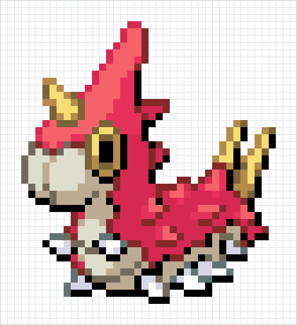 Wurmple Pixel Art Grid