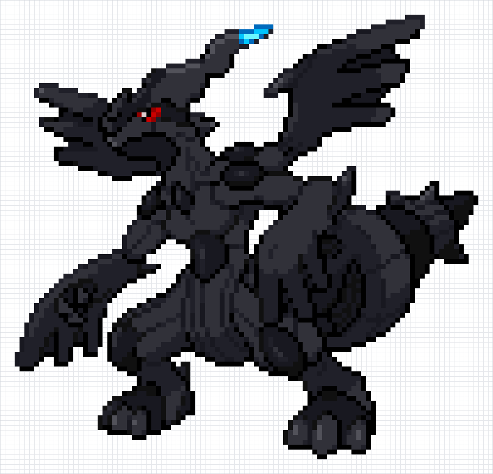 Zekrom Pixel Art Grid